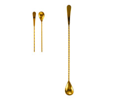 Барная ложка лепесток (золото) 45 см Бр-751